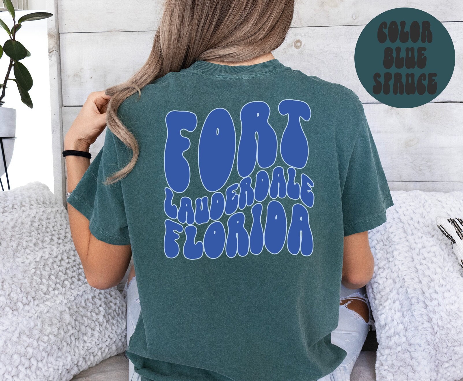 Fort Lauderdale Fl Florida BACK Print Shirt, Gifts, COMFORT COLORS, Tshirt, Crew Neck Tee, Crewneck, Short Sleeve, Men Women