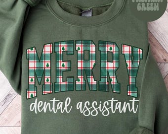 Felpa natalizia per assistente dentista, girocollo per studenti di odontoiatria, regalo di laurea in odontoiatria, maglietta per team di studi dentistici, carina e alla moda