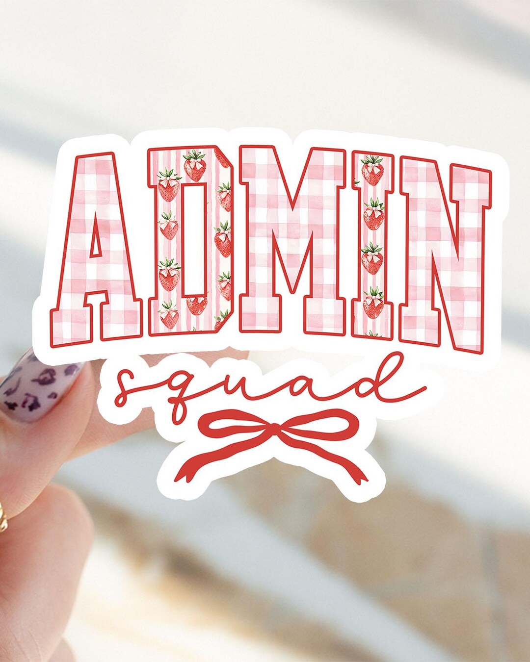 Hello Admin Sticker Admin Sticker, Front Office Strawberry Kiss Cut Sticker, Back to School ...