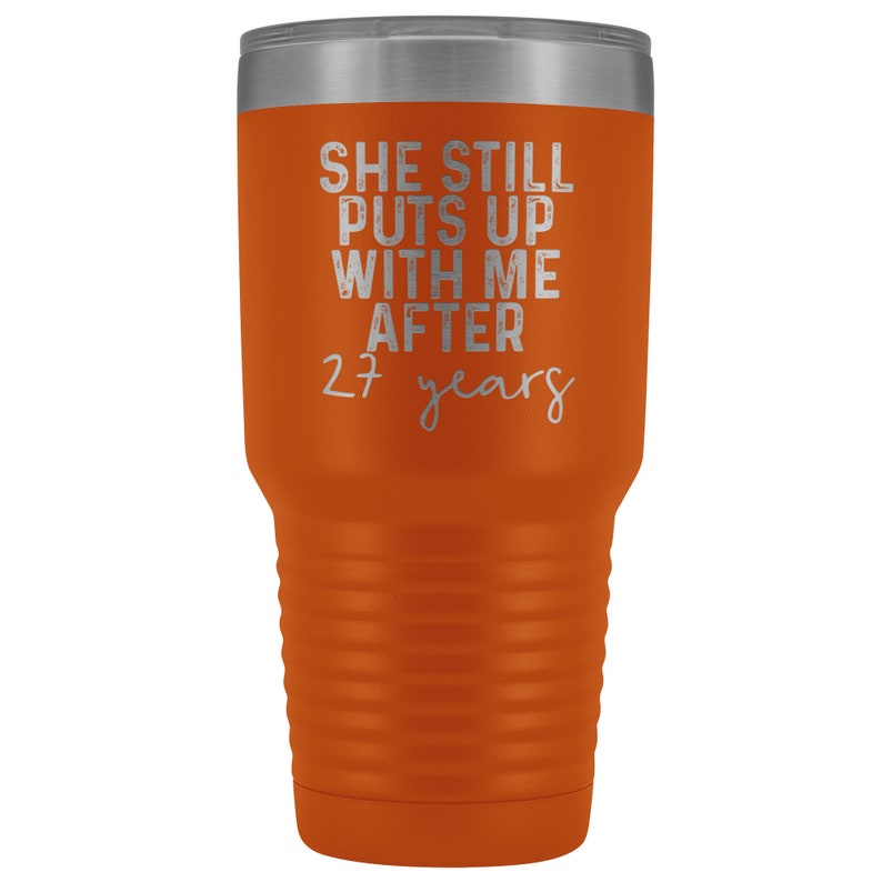 27 Year Anniversary Tumbler Mug 27th Anniversary Gifts for Parents
