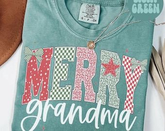 Oma kerst comfort kleuren shirt, oma shirt, nieuwe oma tshirt, kerstman T-shirt, kerstcadeaus