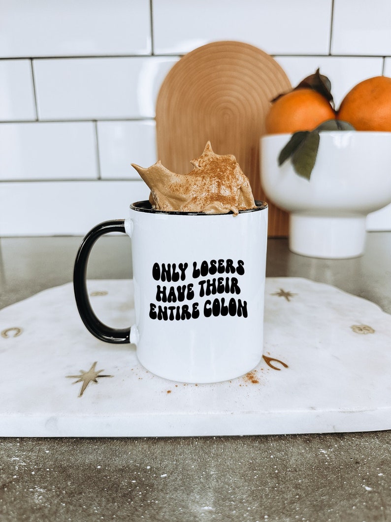 Mugg för kirurgi i tjocktarmscancer, presenter, kaffekoppsaccessoar, rolig, röd svart blå marinblå rosa handtag, kontorsinredning bild 1
