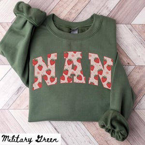 Sudadera para abuela, regalos para el Día de la Madre, cuello redondo para abuela, camisetas de fresa para abuela, regalos para abuela