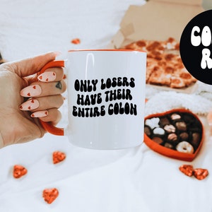 Mugg för kirurgi i tjocktarmscancer, presenter, kaffekoppsaccessoar, rolig, röd svart blå marinblå rosa handtag, kontorsinredning bild 5