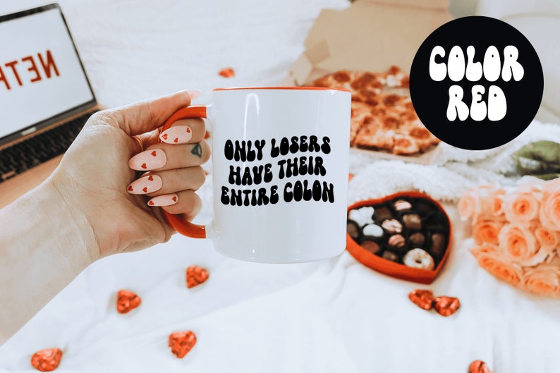 Mugg för kirurgi i tjocktarmscancer, presenter, kaffekoppsaccessoar, rolig, röd svart blå marinblå rosa handtag, kontorsinredning bild 5
