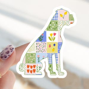Boxer Sticker, Dog Mom Kiss Cut Sticker, Patchwork Mothers Day Gifts, Wildflower Laptop Decal, Planner, Journal, Phone