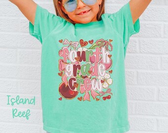 Comfort Colors Vierte Klasse Jugend Shirt, Zurück in die Schule Kinder T-Shirt, 4.Klasse T-Shirt, Studenten Geschenke, Jungen Mädchen, Erster Schultag