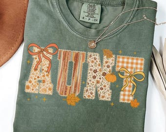 T-Shirt mit „Tante in Wohlfühlfarben“, Halloween-T-Shirt für Tanten, Herbst-T-Shirt für Schwestern, T-Shirt für frischgebackene Tanten, Herbstgeschenke