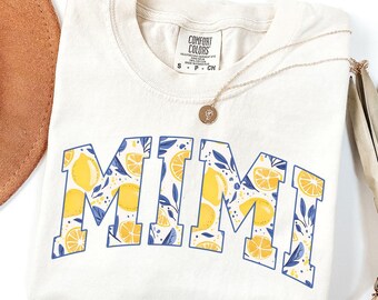 Mimi Comfort Colors Shirt, Oma T-Shirt, Geschenke für die Mutter, neue Großmutter T-Shirt, Damen, Sommer Zitrone
