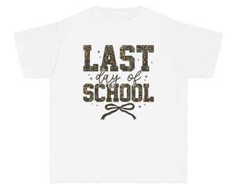 Camiseta Comfort Colors para el último día de clases para jóvenes, camiseta de camuflaje para niños de primaria, vacaciones de verano, camiseta para primer, segundo, tercer, cuarto y quinto grado, para niñas.