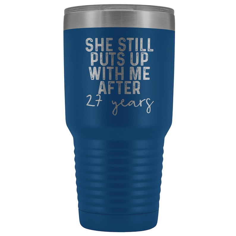 27 Year Anniversary Tumbler Mug 27th Anniversary Gifts for Parents