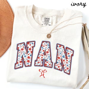 Camiseta &quot;Nan Comfort Colors&quot;, camiseta de abuela del 4 de julio, regalos para el Día de la Madre, camiseta para abuelas primerizas, camisetas del 4 de julio para mujer