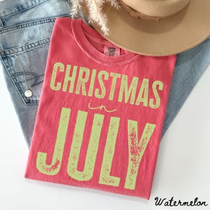 Comfort Colors Christmas in July Shirt, Christmas In Summer Tee, Xmas In July T-Shirt, Santa Summer, Family Group TShirts
