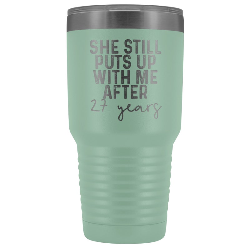 27 Year Anniversary Tumbler Mug 27th Anniversary Gifts for Parents