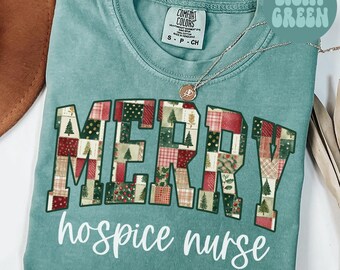 Christmas Hospice Nurse Comfort Colors Shirt, Hospice Care Tee, Registered Nurse TShirt, Nursing Student T-Shirt, Hospice Team, Grad, Aide