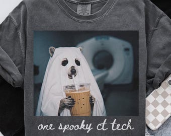 Comfort Colors CT Tech Shirt, Halloween Raccoon Radiology T-shirt, Rad Technologist Graduation Gifts, Tee, Cute Radiologist Department