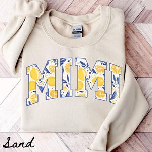 Mimi Sweatshirt, Grandma Crewneck, Mother&#39;s Day Gifts, New Grandmother Shirt, Womens, Summer Lemon