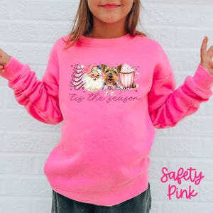 Welsh Terrier Barntröja, Hund, Rosa Jul, Barn Rundkrage, Julflickor Pojkar, Pullover, Långärmad