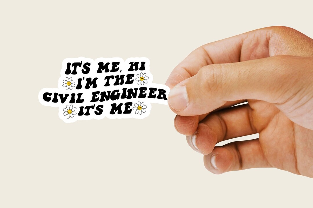 Civil Engineer Engineering Graduation Sticker, Gifts, Kiss Cut, for ...