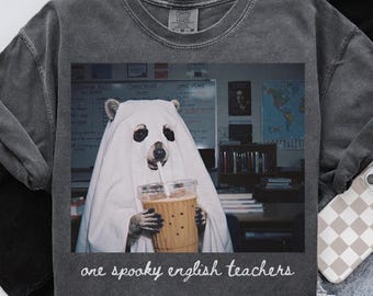 Comfort Colors English Team Shirt, Halloween Raccoon Teacher T-Shirt, Language Arts Tee, Back to School TShirt, English Department Gifts