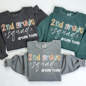 Comfort Colors Second Grade Team Sweatshirt, Teacher Sweatshirt, 2nd Grade Crewneck, Back to School Tee, Second Grade Department Gifts, Crew