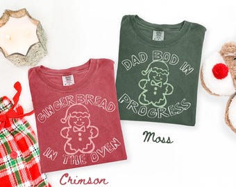 Christmas Couples Mom Dad Comfort Colors Shirt Matching Pajamas Mama Cookie T-Shirt Pregnancy Announcement Tee Expecting Parents Gift Shower