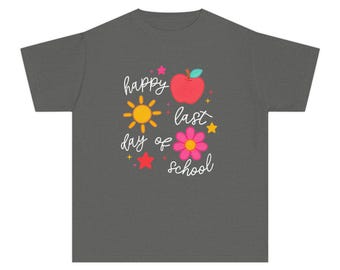 Camiseta Comfort Colors para el último día de clases para jóvenes, camiseta para niños de primaria, vacaciones de verano, camiseta para primer, segundo, tercer, cuarto y quinto grado, para niñas.