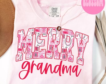 Oma kerst comfort kleuren shirt, oma shirt, nieuwe oma tshirt, kerstman T-shirt, kerstcadeaus
