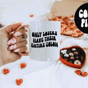 Mugg för kirurgi i tjocktarmscancer, presenter, kaffekoppsaccessoar, rolig, röd svart blå marinblå rosa handtag, kontorsinredning bild 4