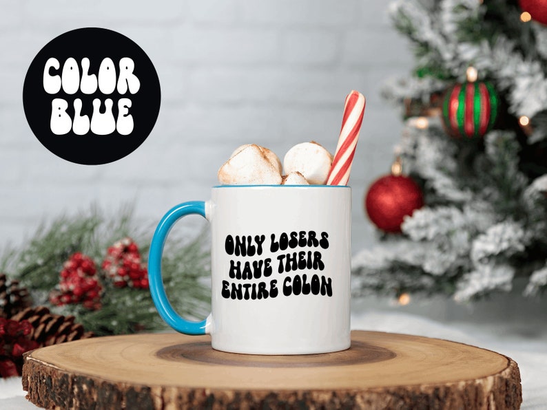Mugg för kirurgi i tjocktarmscancer, presenter, kaffekoppsaccessoar, rolig, röd svart blå marinblå rosa handtag, kontorsinredning bild 6