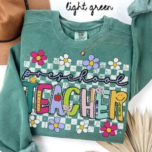 Comfort Colors Pre-K Team Sweatshirt, Teacher Sweatshirt, Preschool Crewneck, Back to School Tee, Pre K Department Gifts, Crew, Squad