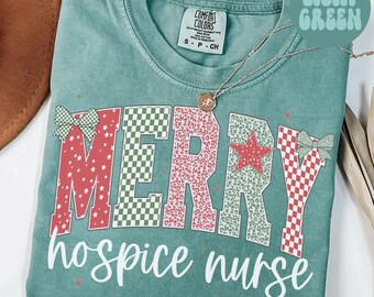 Christmas Hospice Nurse Comfort Colors Shirt, Hospice Care Tee, Registered Nurse TShirt, Nursing Student T-Shirt, Hospice Team, Grad, Aide