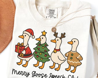 Comfort Colors Speech Shirt, Christmas Teacher Tee, SLP Grade T-Shirt, Back to School, Speech Therapy Department Gifts, Crew, Squad