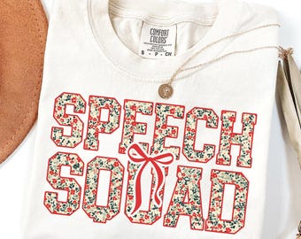 Comfort Colors Speech Shirt, Christmas Teacher Tee, SLP Grade T-Shirt, Back to School, Speech Therapy Department Gifts, Crew, Squad