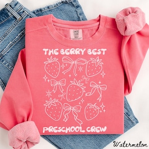 Comfort Colors Pre-K Team Sweatshirt, Teacher Sweatshirt, Preschool Crewneck, Back to School Tee, Pre K Department Gifts, Crew, Squad