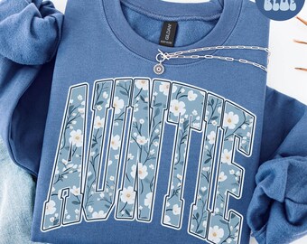Wildblumen Tante Sweatshirt, Diasy Tante Shirt, Muttertagsgeschenke, neue Schwester Rundhalsausschnitt, Großmutter Rundhalsausschnitt