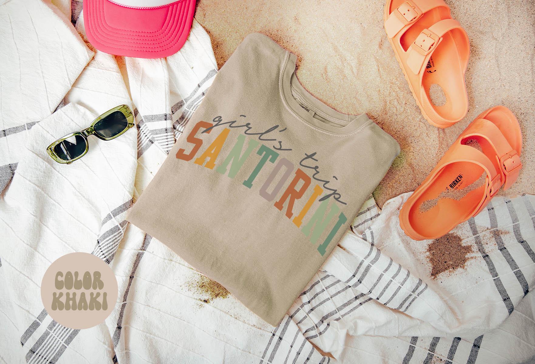 Camiseta de Santorini, camisetas de Grecia, camisetas de viaje