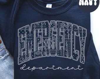 Paisley Emergency Department Sweatshirt, ER Nurse Crewneck, Team Shirt, Nurse Week Crew Neck, ED, Nursing School Jumper, Graduation