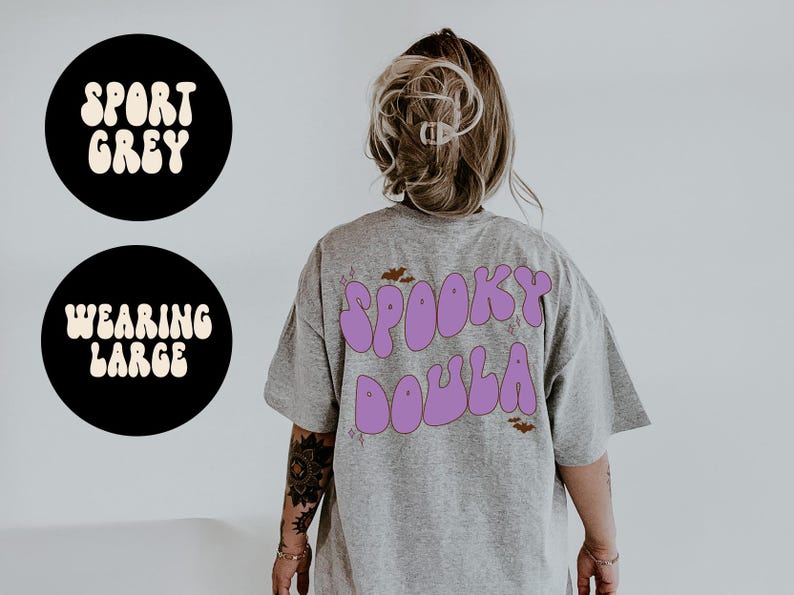 DOULA Spooky Halloween Bats Shirt, Gifts, Back of Tshirt, Tees, Tshirt