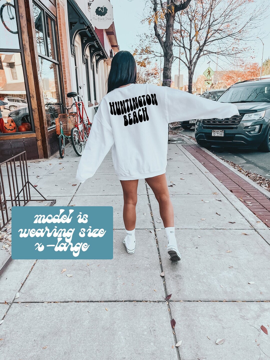 Huntington Beach Ca California Moving Away BACK PRINT Sweatshirt, Gifts