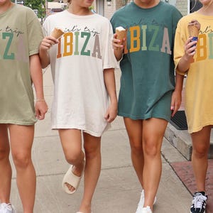 イビサ スペイン シャツ、イビサ T シャツ、女子旅行シャツ、バケーション T シャツ、マッチング グループ T シャツ、女性用フレンズ T シャツ