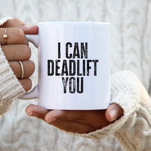 Deadlift Weightlifting Lifting Weights Workout Mug, Funny Coffee Cup, Birthday Gifts for Men and Women