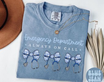 Comfort Colors 救急科シャツ、救急科看護師Tシャツ、チームTシャツ、ナースウィーク、救急科看護師、かわいい看護学校、卒業式