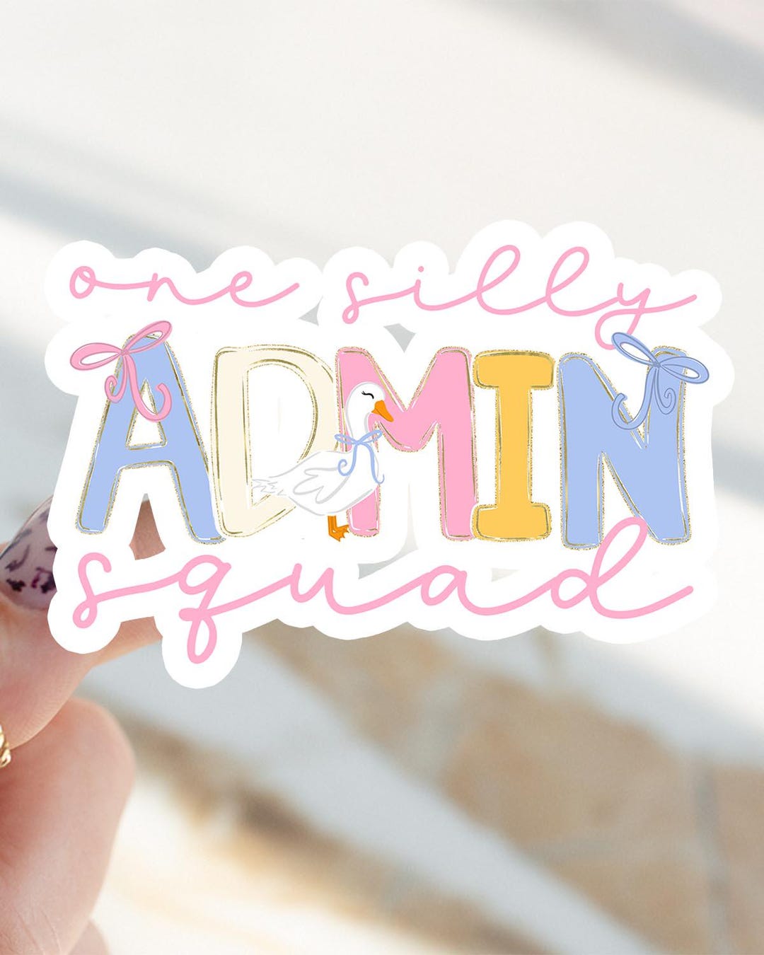 Hello Admin Sticker Admin Sticker, Front Office Spring Goose Kiss Cut Sticker ...