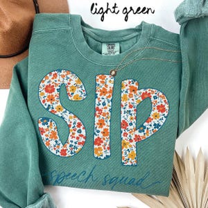 Comfort Colors Speech Therapy Sweatshirt, SLP Crewneck, Speech Language Pathologist Gift, Speech Pathology, Speech Therapist, SLPA Flower