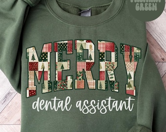Felpa natalizia per assistente dentista, girocollo per studenti di odontoiatria, regalo di laurea in odontoiatria, maglietta per team di studi dentistici, carina e alla moda