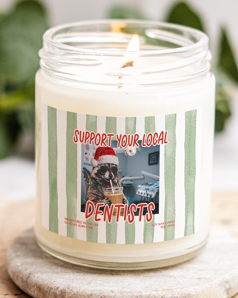 Glass Filling Tooth Raccoon Dentist Graduation Gift Box, Funny Office Candle, Cute Teeth ...