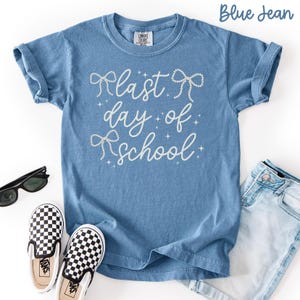 Komfortfarben letzter Schuljugend-Shirt, Grundschulkind-T-Shirt, Sommer, erste zweite dritte vierte fünfte Klasse T-Shirt, Mädchen