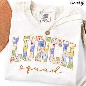 Comfort Colors Lunch Lady Shirt, Patchwork Cafeteria Worker Team Appreciation T-Shirt, Food Service Tee, Department Gifts, Crew Squad