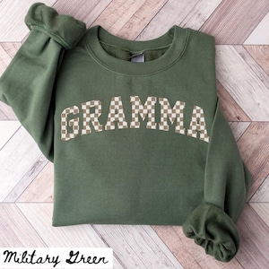 Gramma Sweatshirt, Mother&#39;s Day Gifts, Gramma Crewneck, Gramma Shirts, Gramma Gifts, Checkered